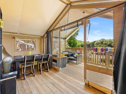 TENTE TOILE ET BOIS 5 personnes - Porto Sole - Tente Safari Bella Vista + air conditionné (5P)