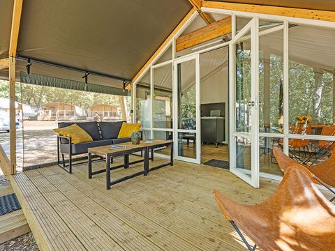 TENTE TOILE ET BOIS 5 personnes - Porto Sole - Tente Safari Bella Vista + air conditionné (5P)