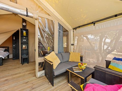 TENTE TOILE ET BOIS 5 personnes - Porto Sole - Tente Safari Bella Vista + air conditionné (5P)