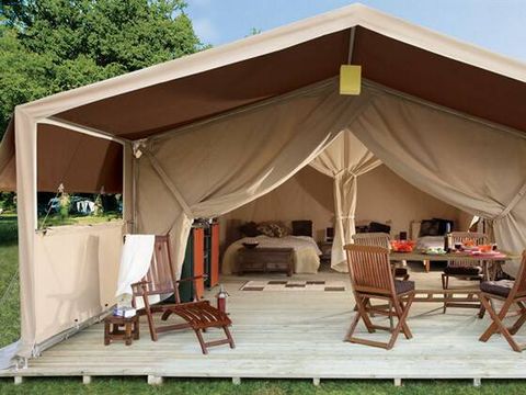 TENTE TOILE ET BOIS 6 personnes - Safari | 2 Ch. | 4/6 Pers. | Terrasse simple | Sans SDB