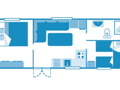 MOBILHOME 5 personnes - Cottage 5p 2ch **