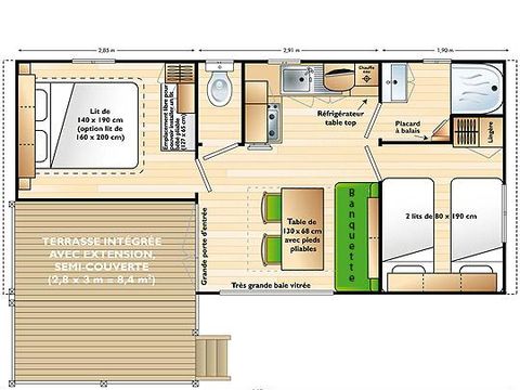 MOBILHOME 4 personnes - LOGGIA