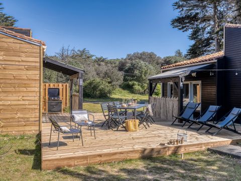 MOBILHOME 8 personnes - Cabane Tribu 8 pers. (2 cabanes de 25m2 face à face)