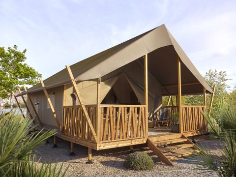 TENTE TOILE ET BOIS 6 personnes - Toilé meublé confort 3 pièces