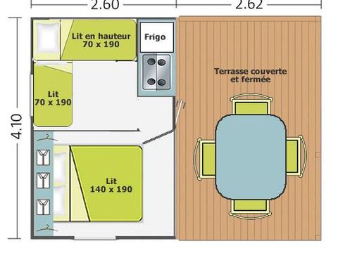 MOBILHOME 4 personnes - Tithome - sans arrivée d'eau
