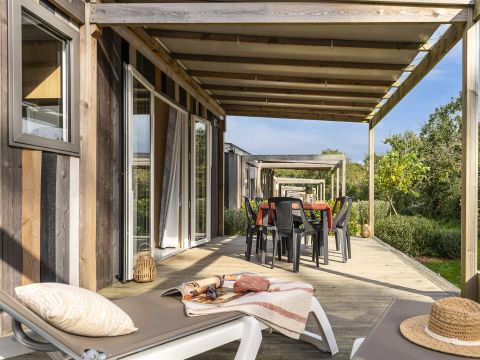 MOBILHOME 6 personnes - Cabane 4 Pièces 6 Personnes Climatisée + TV