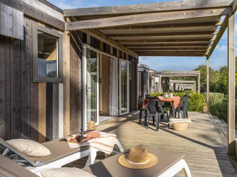 MOBILHOME 6 personnes - Cabane 4 Pièces 6 Personnes Climatisée + TV