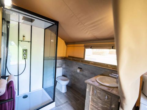 Tente en toile et en bois 4 personnes - Lodge Safari 2 Pièces 4 Personnes (2 adultes + 2 enfants -12 ans)
