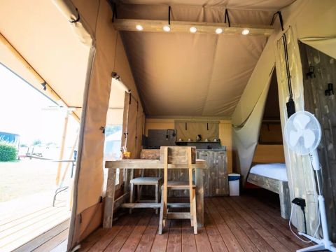 Tente en toile et en bois 4 personnes - Lodge Safari 2 Pièces 4 Personnes (2 adultes + 2 enfants -12 ans)