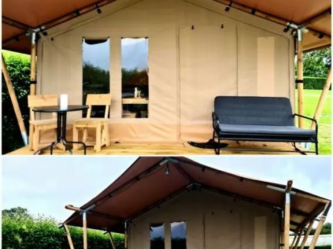 TENTE TOILE ET BOIS 4 personnes - Lodge Safari 2 Pièces 4 Personnes (2 adultes + 2 enfants -10 ans) + Jaccuzi