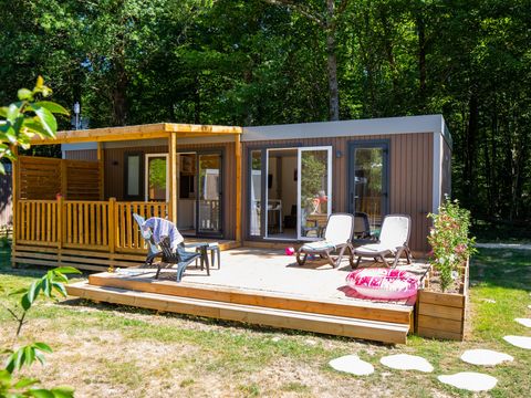 MOBILHOME 5 personnes - Premium Exclusive | 2 Ch. | 5 Pers. | Terrasse surélevée | 2 SDB | Clim. | TV