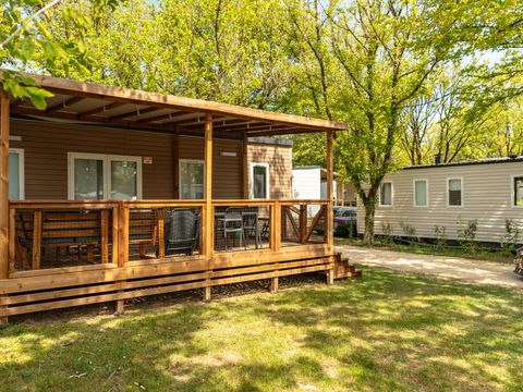 BUNGALOW 6 personnes - Mobil-home | Premium | 3 Ch. | 6 Pers. | Terrasse surélevée | Clim. | TV