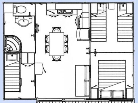 Chalet 6 personnes - Moustier Sainte Marie (Confort) - 32m² 3 chambres