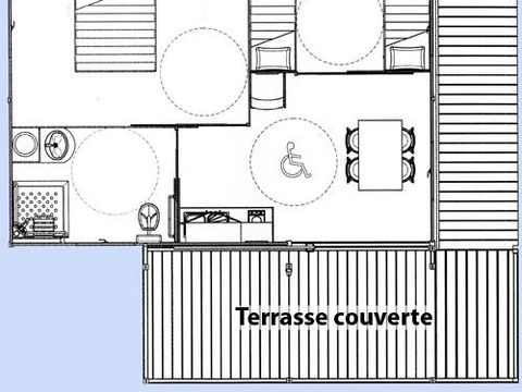 Chalet 4 personnes - Castor (Confort) - 35m² 2 chambres (pour personne à mobilité réduite)