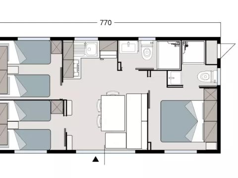 MOBILHOME 7 personnes - Tahiti 4 Pièces 6/7 Personnes Climatisé