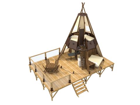 HÉBERGEMENT INSOLITE 4 personnes - Tipi LUXE - 2 chambres avec sanitaires