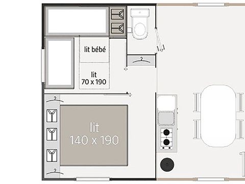 MOBILHOME 5 personnes - ABELIA
