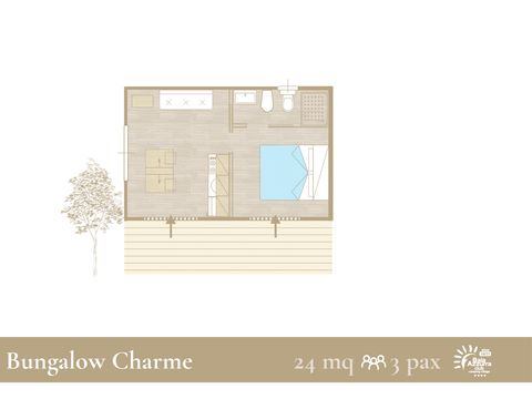 BUNGALOW 3 personnes - Charme L
