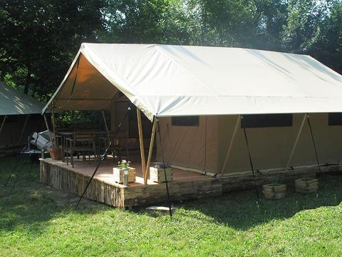 Tente en toile et en bois 6 personnes - Tente Safari Cabanon