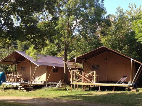 Tente en toile et en bois 5 personnes - Tente Lodge Luxe