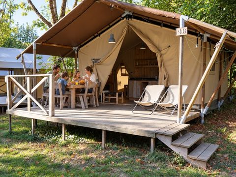 Tente en toile et en bois 5 personnes - Tente Lodge Luxe