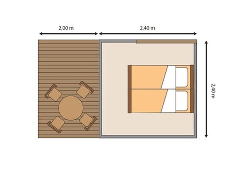 Tente en toile et en bois 2 personnes - Tente Glamping Drome