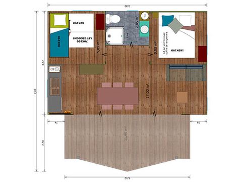 Tente en toile et en bois 5 personnes - Ecolodge Cotton Nature