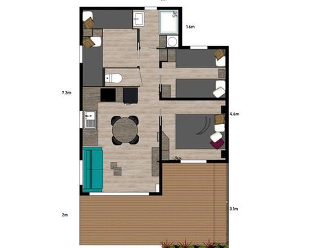 CHALET 6 personnes - Chalet de luxe Mimosa surplombant la rivière avec avec vue panoramique - Climatisé