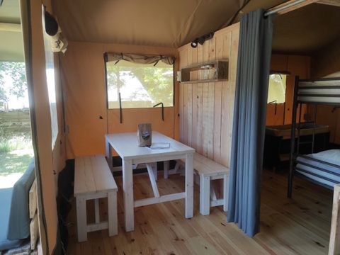 TENTE TOILE ET BOIS 5 personnes - Greenlodge avec sanitaire privé