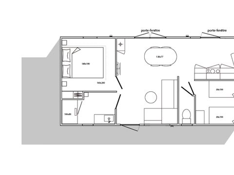 MOBILHOME 4 personnes - Sunêlia Luxe Côté Jardin 2 Chambres - 1SDB - 31.6m²