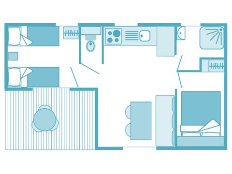 Mobilhome 5 personnes - Prestige 2ch