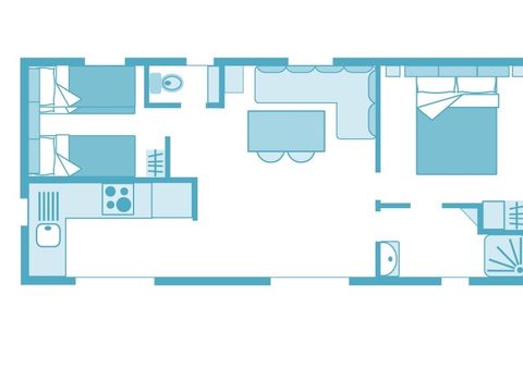 MOBILHOME 4 personnes - Luxe 2ch