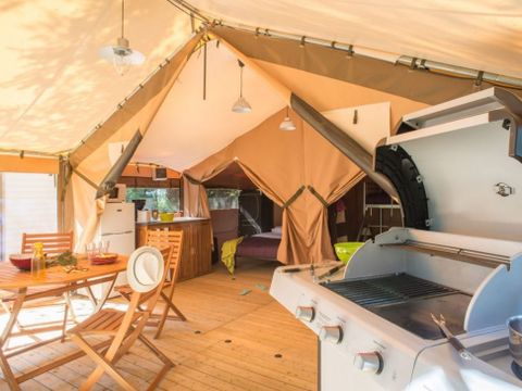 Tente en toile et en bois 5 personnes - ECO Lodge 2ch 5pers sans sanitaire