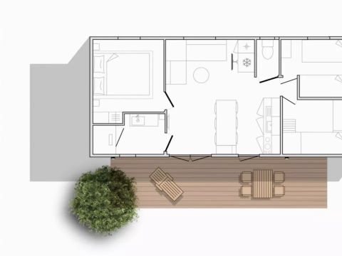 Mobilhome 6 personnes - Sunelia Luxe 33m² - 3 chambres - Climatisé