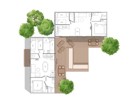MOBILHOME 10 personnes - Sunelia Luxe 65m² 5 chambres - Climatisé