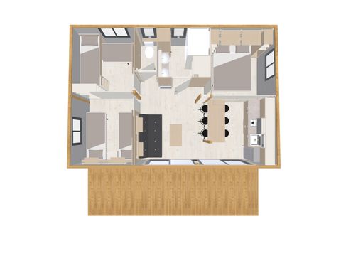 Chalet 4 personnes - Portland 35 m² - 3 chambres - Terrasse couverte - TV