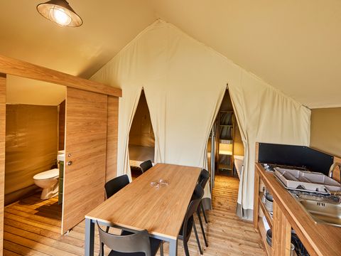 TENTE TOILE ET BOIS 5 personnes - Tente Safari 2 CH 5 pers