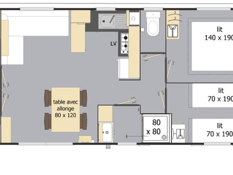 Mobilhome 8 personnes - Confort Plus - 4 chambres