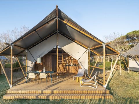 Tente en toile et en bois 2 personnes - LODGE FAMILY DUPLEX