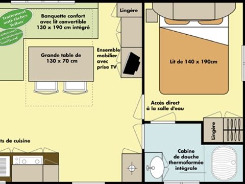 MOBILHOME 4 personnes - MERCURE  29m² - 2 chambres