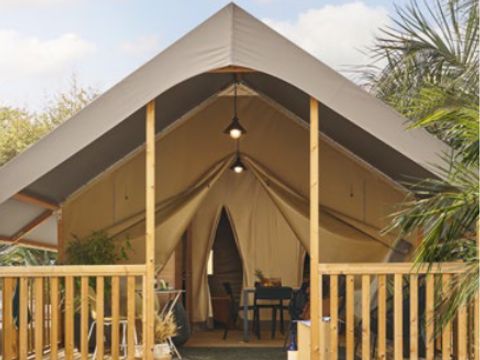 LODGE 4 personnes - Mini-Wood sur pilotis en toile , sans sanitaires, pour 4 personnes