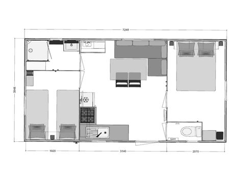 MOBILHOME 4 personnes - MOBIL-HOME RIDOREV 30m2, 2 chambres, 4 personnes