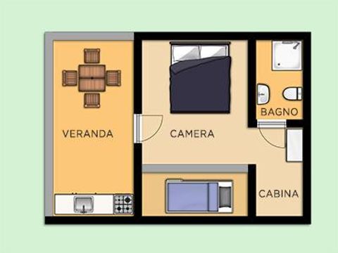 Bungalow 4 personnes - Bois 35 m²