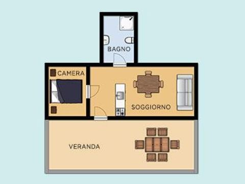 BUNGALOW 4 personnes - en brique 2+2