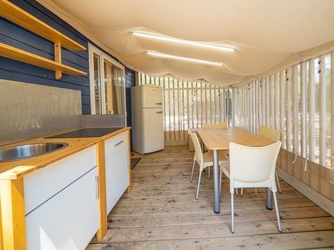 TENTE TOILE ET BOIS 5 personnes - Lodge hybride | 2 Ch. | 4/5 Pers. | 1 SDB | Clim.