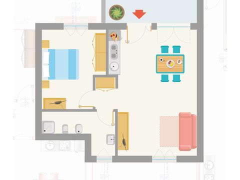 APPARTEMENT 4 personnes - BILOCALE STANDARD (with private terrace)