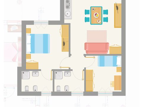 APPARTEMENT 6 personnes - TRILOCALE STANDARD (with private terrace)