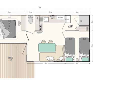 MOBILHOME 5 personnes - LOGGIA - 2 chambres