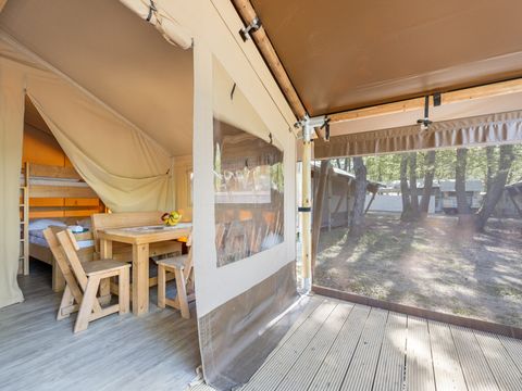 TENTE TOILE ET BOIS 4 personnes - Stella Maris - Tente Safari Lodge + air conditionné (5P)