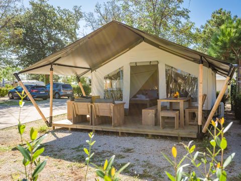 Tente en toile et en bois 4 personnes - Stella Maris - Tente Safari Confort + climatisation